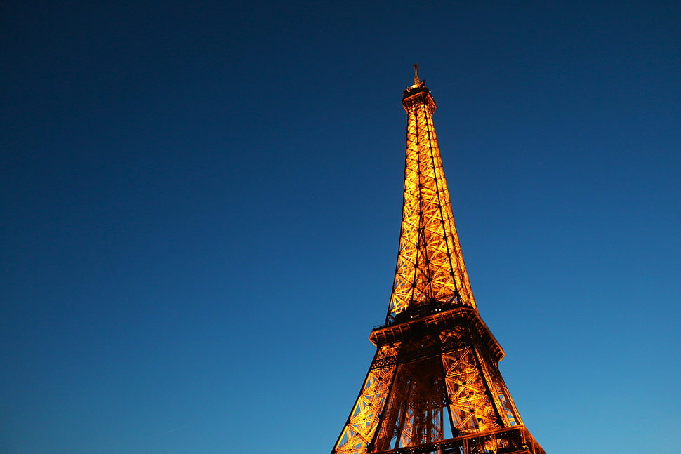 Eiffel Tower, Eiffel tower, Paris, Backlight HD wallpaper