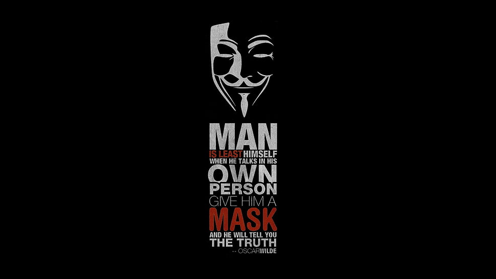 white and black mask wallpaper HD wallpaper
