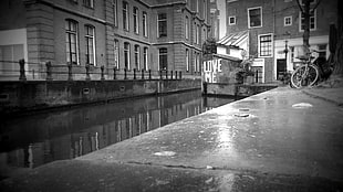 body of water near house, Amsterdam, street art, street, love