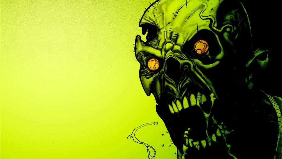 zombie illustration, zombies, green, artwork, horror HD wallpaper