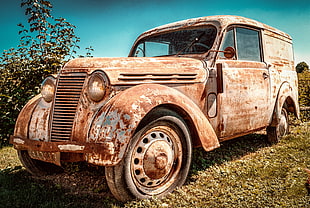 photo of classic brown vehicle