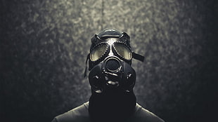 black gas mask, gas masks, apocalyptic HD wallpaper