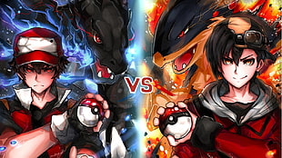 Pokemon Battle illustration, pokemon third generation, Red (Pokemon) HD wallpaper