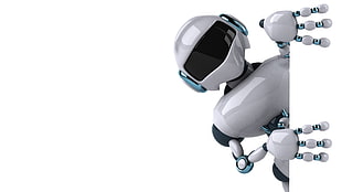 white robot illustration, technology, robot