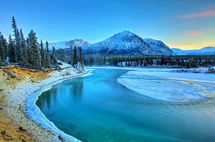 body of water, river, fall, Canada, snow