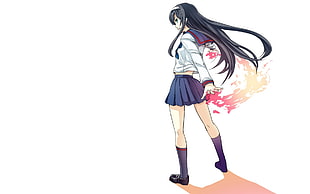 female anime character with burning hand