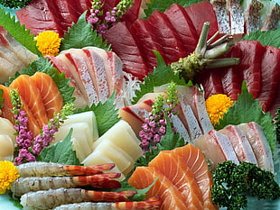 assorted raw fish