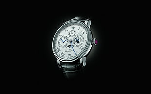 photo of silver chronograph watch on dim light HD wallpaper