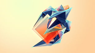 abstract illustration, Justin Maller, Facets, simple background, abstract
