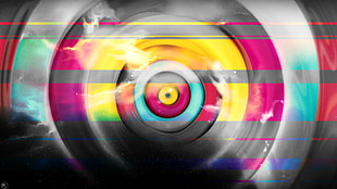 round multicolored wallpaper, abstract, 3D
