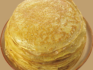 closeup photo of pancake in white plate