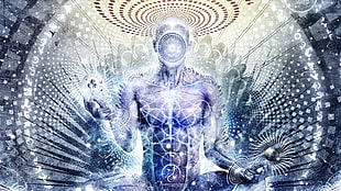 man digital art work, meditation, spiritual, Cameron Gray HD wallpaper