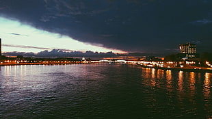city skyline, St. Petersburg, city, water, overcast