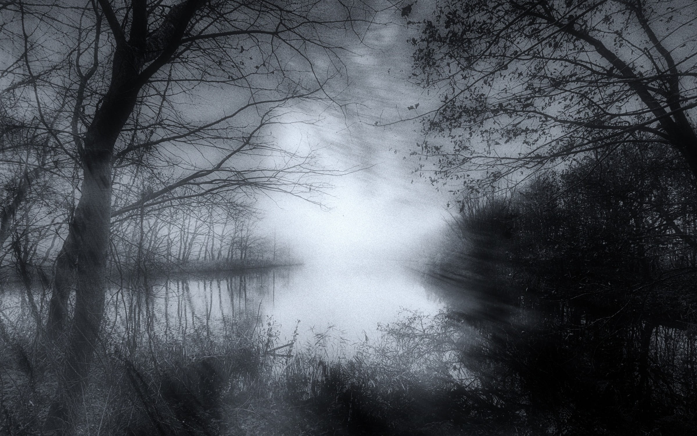 1920x1080 resolution | grayscale photography body of water between ...