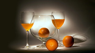 three clear wine glasses HD wallpaper