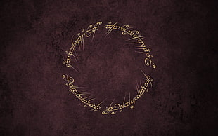 maroon and gold calligraphy digital wallpaper, The Lord of the Rings