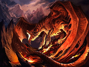 dragon wallpaper, artwork, fantasy art, dragon HD wallpaper