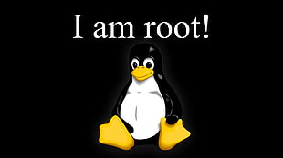 white and black penguin with i am robot text overlay, Linux, GNU, Root (character), Tux HD wallpaper
