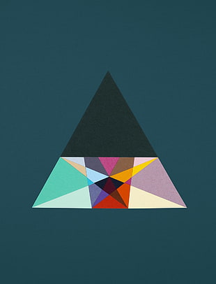 multicolored triangle logo, Google, material style, digital art, Android L