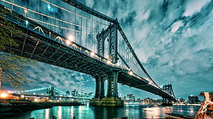 gray bridge, Manhattan, Manhattan Bridge, bridge, architecture