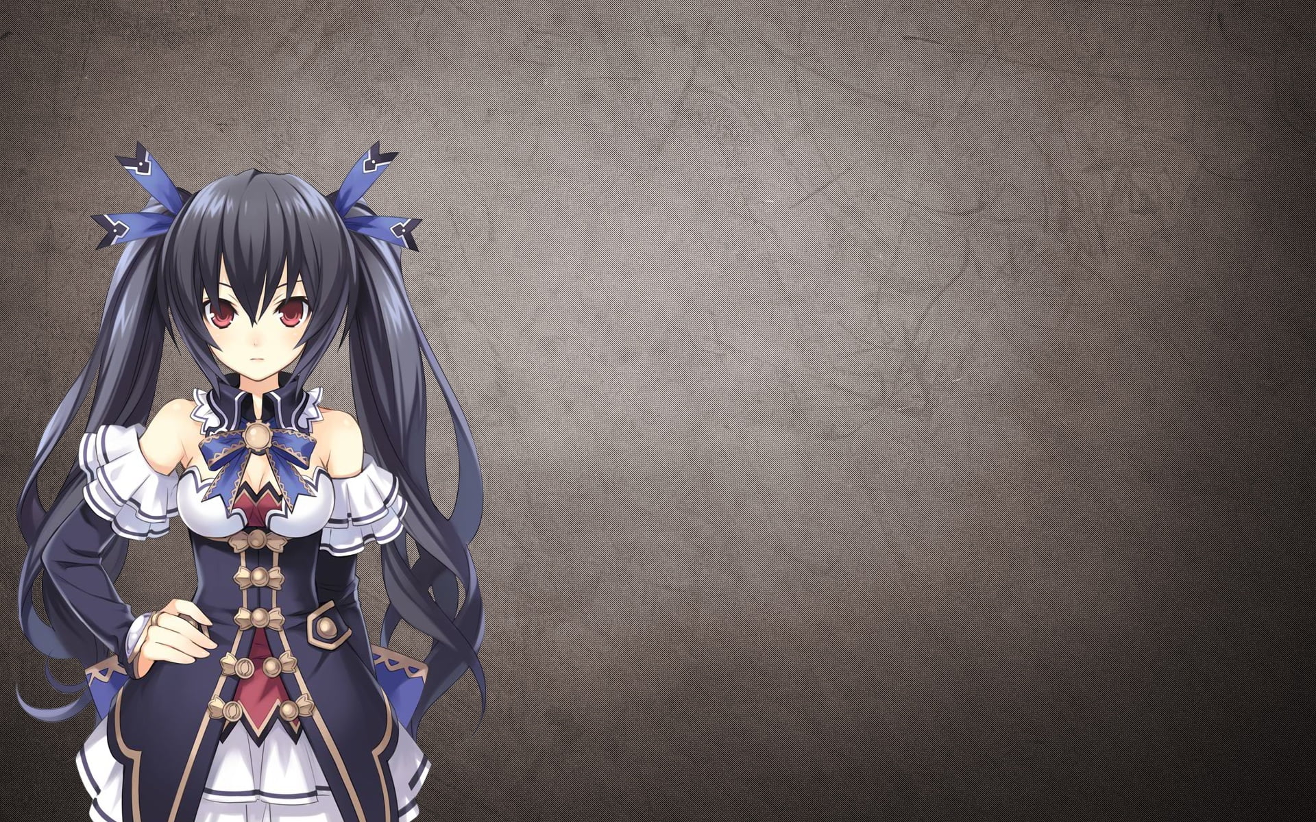 female character gray hair, anime, anime girls, Noire (Hyperdimension Neptunia), twintails