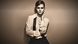 Emma Watson, Emma Watson, blouses, sepia, women HD wallpaper