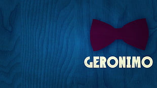 red bow accent with Geronimo text overlay, Doctor Who
