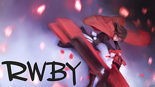 anime with text overlay, anime, RWBY, Ruby Rose (character) HD wallpaper