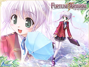 pink haired female Fortune Arterial character illustration