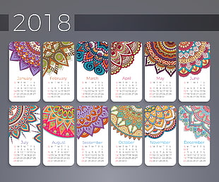 multicolored calendar HD wallpaper