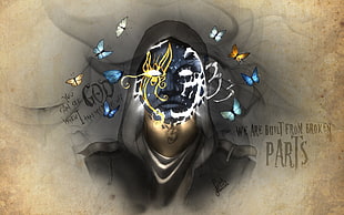 man with mask illustration, Hollywood undead