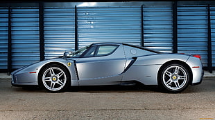 silver Ferrari sports car, car, Ferrari, Ferrari Enzo
