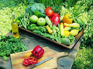 assorted vegetables with black tray HD wallpaper