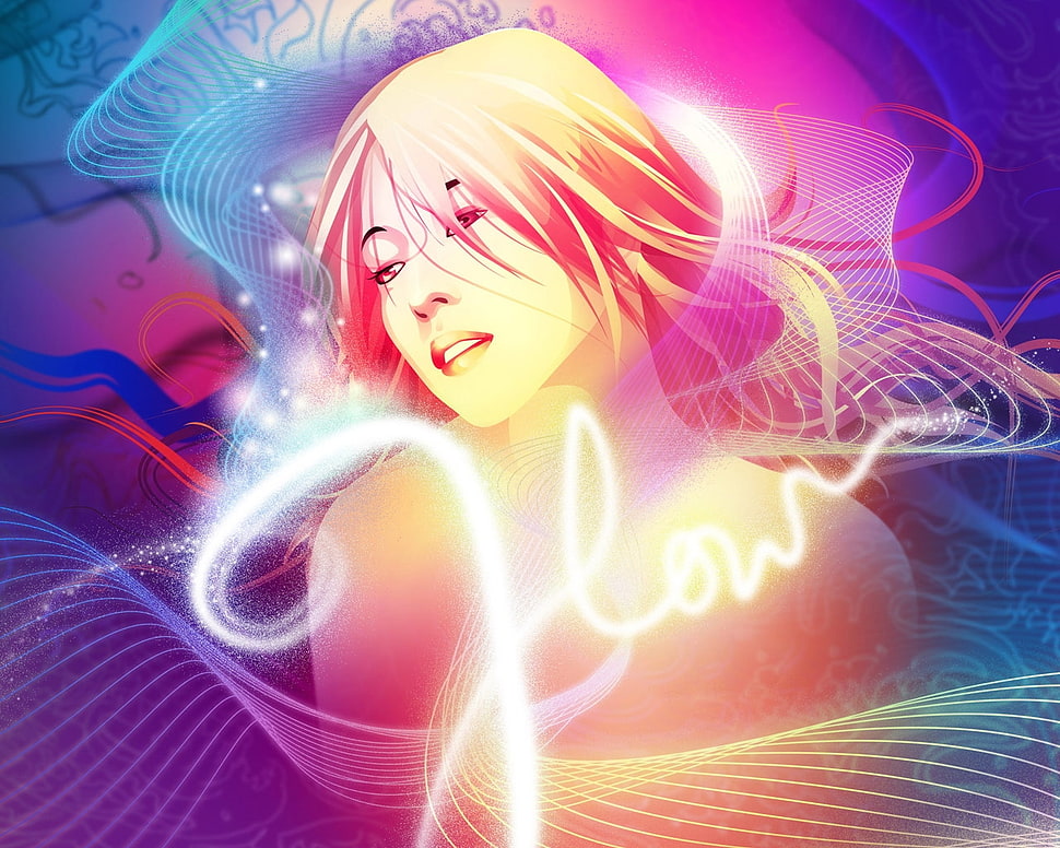 blond haired female anime character illustration HD wallpaper