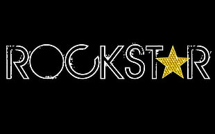 Rockstar logo, logo, black, typography, digital art