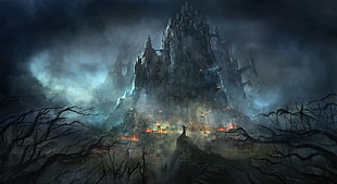 game application castle wallpaper, artwork, DeviantArt, dark fantasy, fantasy art
