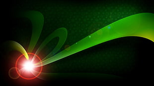 red and green rays digital wallpaper
