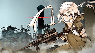 game poster, Sword Art Online, Gun Gale Online , Asada Shino, blue hair