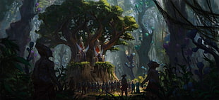 tree illustration, fantasy art