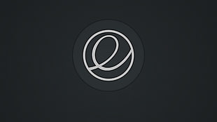 white and black logo, Linux, elementary OS, minimalism, simple background