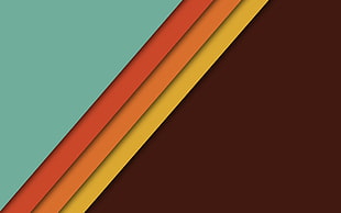 teal, orange, yellow, and brown color, simple, material style, 1976 HD wallpaper