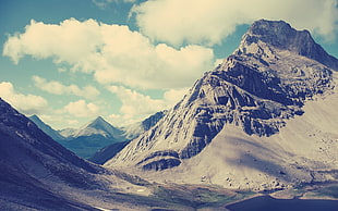 gray mountain, mountains, landscape, filter, nature HD wallpaper