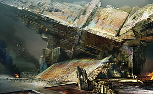 post-apocalyptic painting, artwork, futuristic HD wallpaper