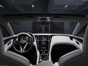 black and gray Infiniti vehicle interior, Infiniti, 2015 Infiniti Q60 Coupe, twin-turbo, concept cars