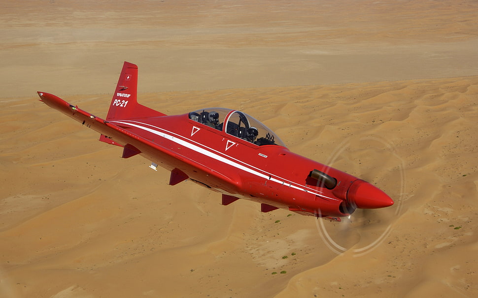 red plane HD wallpaper