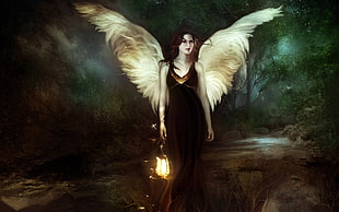 fallen angel illustration HD wallpaper