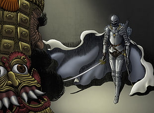 silver knight and monster wallpaper, Kentaro Miura, Berserk, Griffith