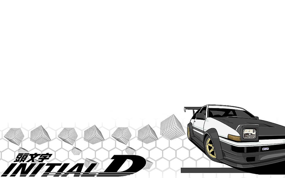 white Toyota AE86, Initial D HD wallpaper