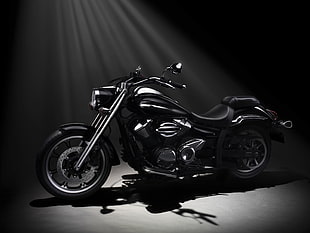 black and gray cruiser motorcycle HD wallpaper