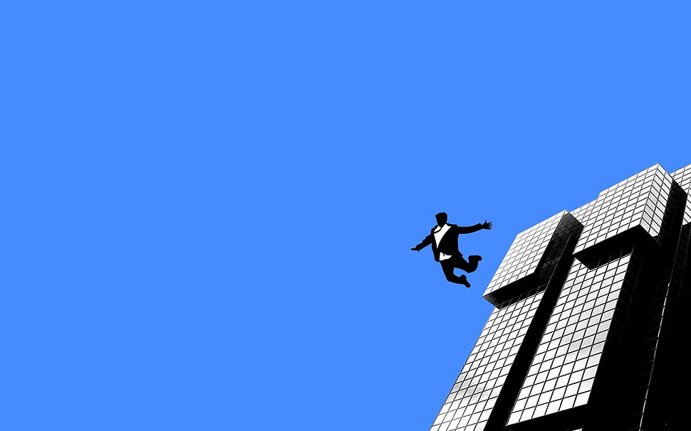 men's black blazer, falling HD wallpaper